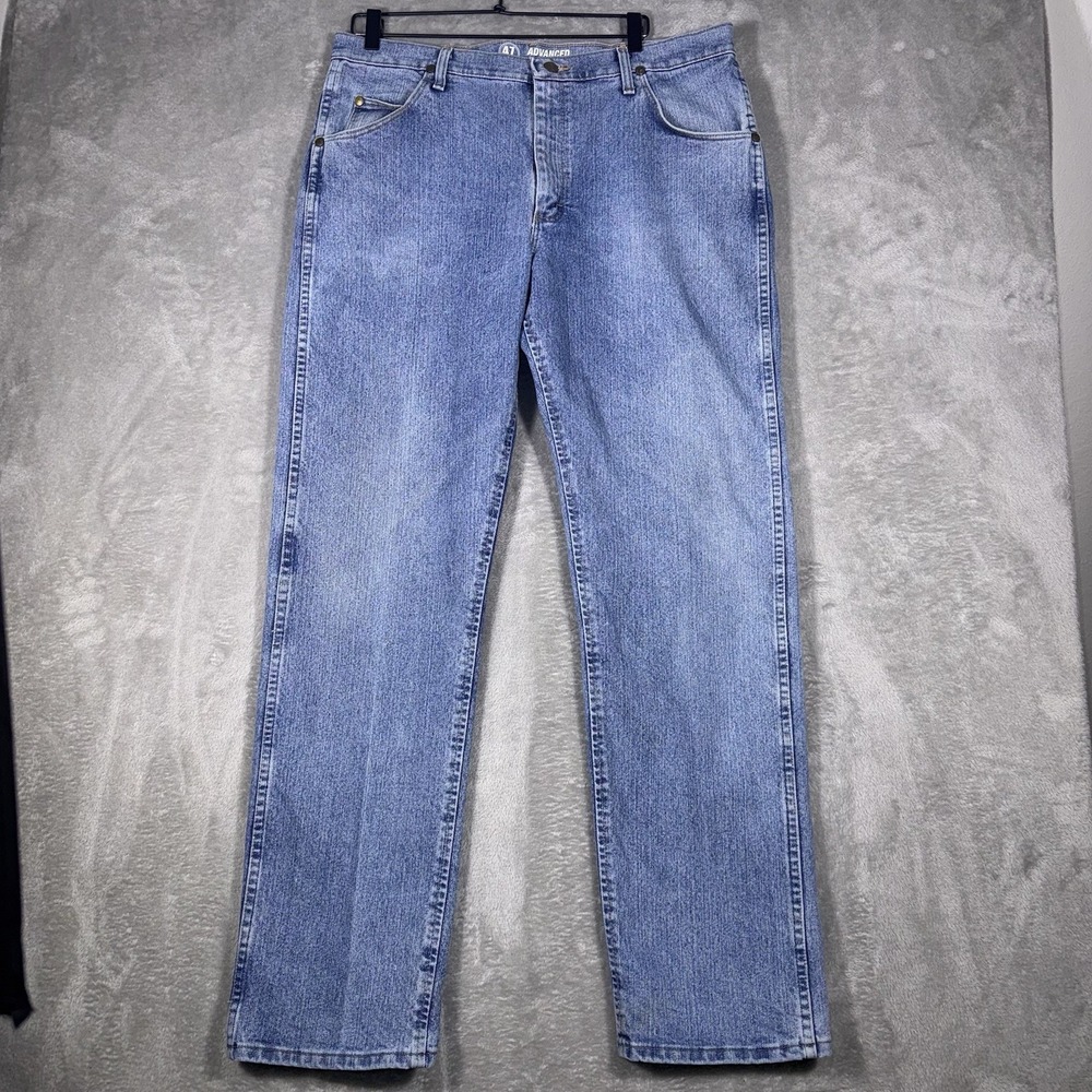 Wrangler Advanced Comfort Regular‎ Fit Mens Jeans 36x34 Blue Denim 47MACSB